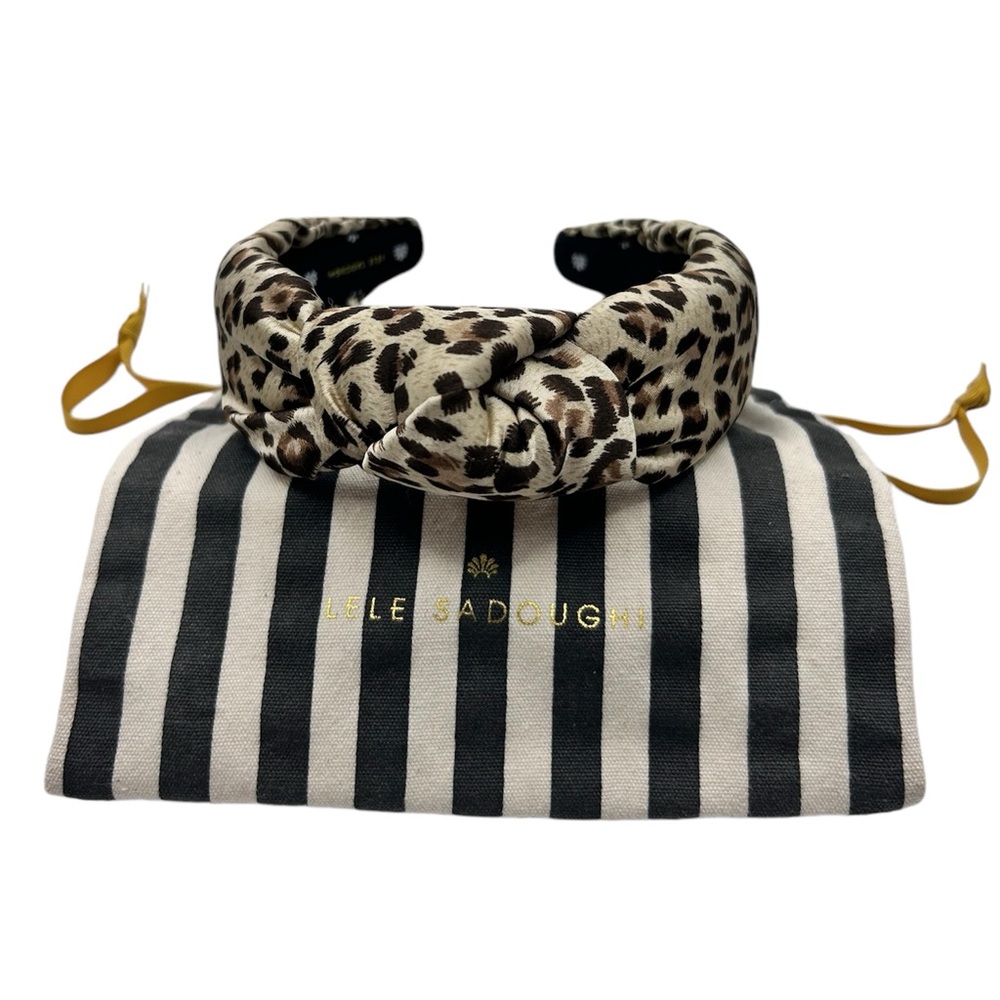 Lele Sadoughi Leopard Silk Knotted Headband